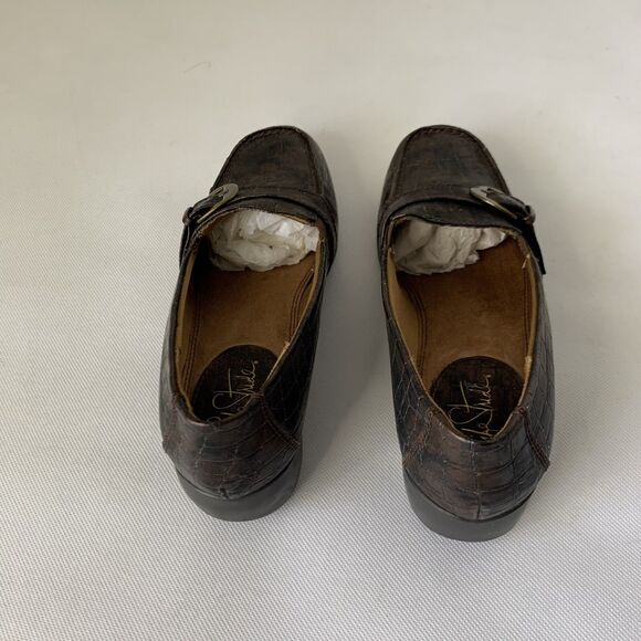 LifeStride Monopoly Shoe Women 6.5 Brown Croc Alligator Comfort Slip On Support - Picture 6 of 10